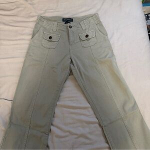 Aeropostale Light Olive Flared Low Rise Cargo Pants